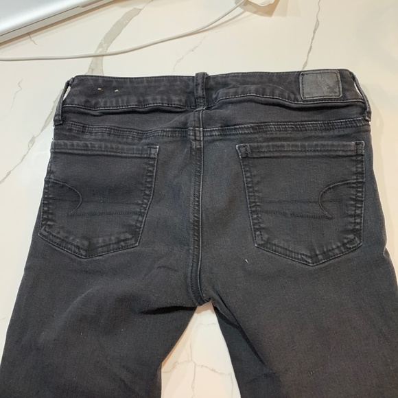 American Eagle Outfitters Black Ripped Jegging Jeans - Picture 5 of 8